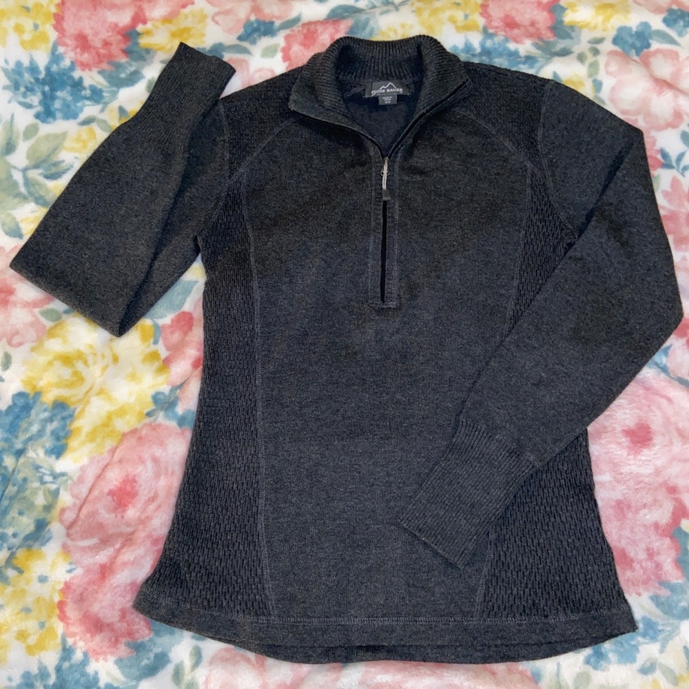 Eddie Bauer Womens M 1/2 Zip Cotton Sweater